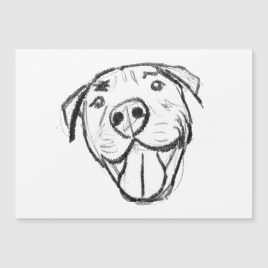 ピットブルスケッチシンプル愛犬家白黒 (正面)