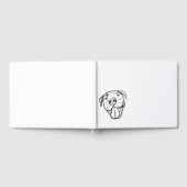 ピットブルスケッチシンプル愛犬家白黒 ゲストブック (全面)