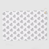 ピットブルスケッチシンプル愛犬家白黒 ゴルフタオル (横)