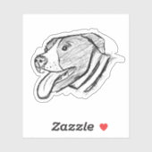 ピットブルスケッチシンプル愛犬家白黒 シール (シート)