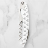 ピットブルスケッチシンプル愛犬家白黒 ソムリエナイフ (正面)