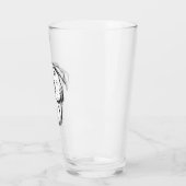 ピットブルスケッチシンプル愛犬家白黒 タンブラーグラス (左)