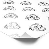 ピットブルスケッチシンプル愛犬家白黒 フォトプリント            (角)