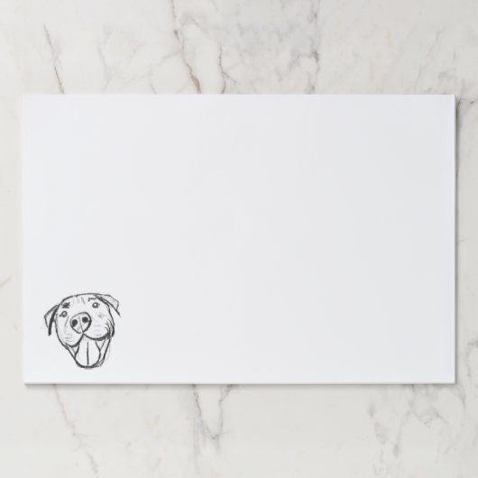 ピットブルスケッチシンプル愛犬家白黒 ペーパーパッド (正面)