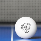 ピットブルスケッチシンプル愛犬家白黒 卓球ボール (ネット)