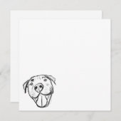 ピットブルスケッチシンプル愛犬家白黒 招待状 (正面/裏面)