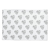 ピットブルスケッチシンプル愛犬家白黒 枕カバー (裏面)