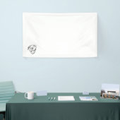 ピットブルスケッチシンプル愛犬家白黒 横断幕 (トレードショー)