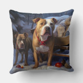 ピットブルスノウリースレイクリスマスデコール クッション (裏面)