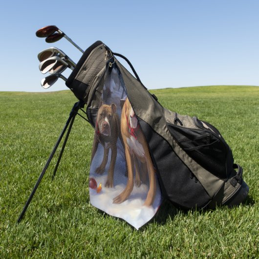 ピットブルスノウリースレイクリスマスデコール ゴルフタオル (グリーン)