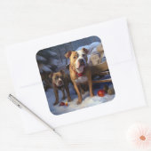 ピットブルスノウリースレイクリスマスデコール スクエアシール (封筒)