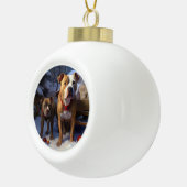 ピットブルスノウリースレイクリスマスデコール セラミックボールオーナメント (右)