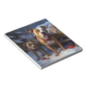 ピットブルスノウリースレイクリスマスデコール ノートパッド (アングル)