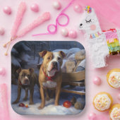 ピットブルスノウリースレイクリスマスデコール ペーパープレート (パーティー)