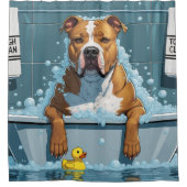 ピットブルスロッピースイリーキュートおもしろい シャワーカーテン (正面)