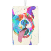 ピットブルテリアカラフルアポップ・アートのート カーエアーフレッシュナー (裏面)