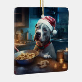 ピットブルテリアクリスマスクッキーホリデイ セラミックオーナメント (右)