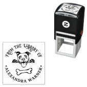 ピットブルテリアドッグイーイングボーンライブラリブック名 セルフインキングスタンプ (インサイチュ)