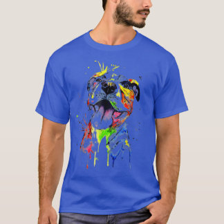 ピットブルテリアドッグ恋人パパマムボーイガールおもしろい Tシャツ