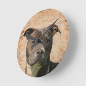ピットブルテリア ラウンド壁時計 (傾斜)