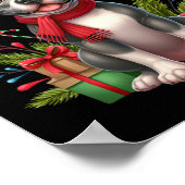 ピットブルトナディアサンタハットクリスマスライツクリスマスX ポスター (角)