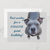 ピットブルドゴン素晴らし誕生日はがき ポストカード (正面/裏面)