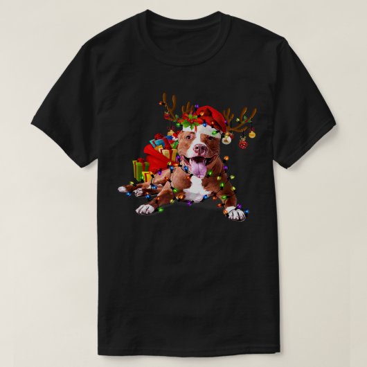 ピットブルドッグおもしろいピットブルクリスマストナディアクリス Tシャツ (デザイン正面)