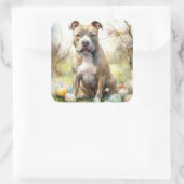 ピットブルドッグとイースターエッグホリデイ スクエアシール (バッグ)