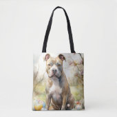 ピットブルドッグとイースターエッグホリデイ トートバッグ (正面)