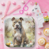 ピットブルドッグとイースターエッグホリデイ ペーパープレート (パーティー)