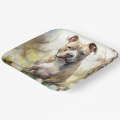 ピットブルドッグとイースターエッグホリデイ ペーパープレート (傾斜あり)