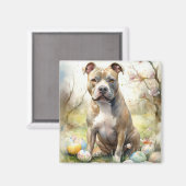 ピットブルドッグとイースターエッグホリデイ マグネット (正面/裏面)