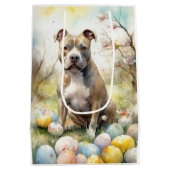 ピットブルドッグとイースターエッグホリデイ ミディアムペーパーバッグ (裏面)