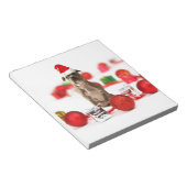 ピットブルドッグとギフトボックスとクリスマスオーナメント ノートパッド (アングル)