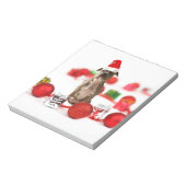 ピットブルドッグとギフトボックスとクリスマスオーナメント ノートパッド (回転)