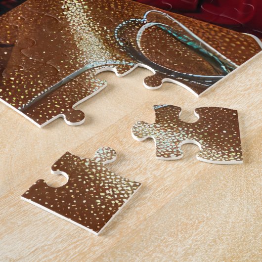 ピットブルドッグとクリスマスプレゼント暖炉 ジグソーパズル (側面)