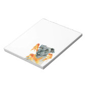 ピットブルドッグと金魚の水色 ノートパッド (回転)