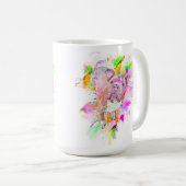 ピットブルドッグウォーターカラーアート コーヒーマグカップ (正面右)