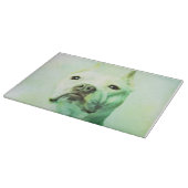 ピットブルドッグウォーターカラーポートレートアート カッティングボード (角)