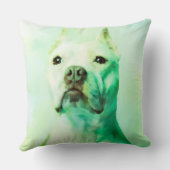 ピットブルドッグウォーターカラーポートレートアート クッション (裏面)