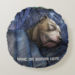 ピットブルドッグエンジェル悔やみや弔慰損失の哀悼 ラウンドクッション