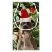 ピットブルドッグクリスマスツリーオーナメント雪だるま スモールペーパーバッグ (裏面)