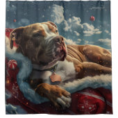 ピットブルドッグクリスマスフェスティバル シャワーカーテン (正面)