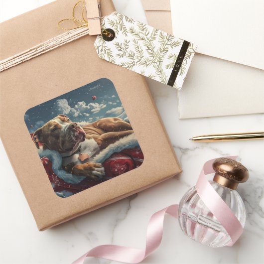 ピットブルドッグクリスマスフェスティバル スクエアシール (ギフト)