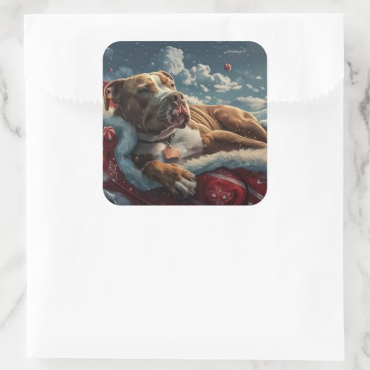 ピットブルドッグクリスマスフェスティバル スクエアシール (バッグ)