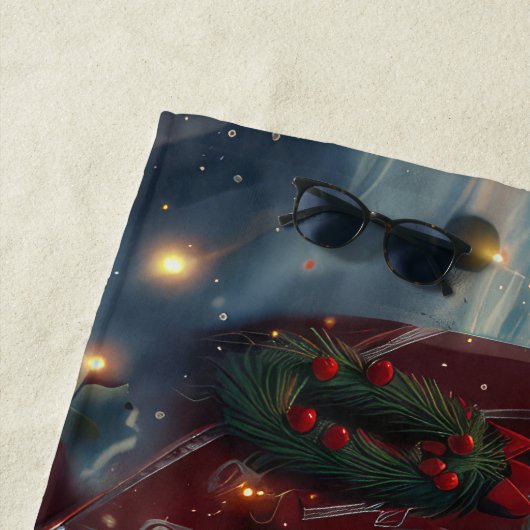 ピットブルドッグクリスマスフェスティバル ビーチタオル (インサイチュ)