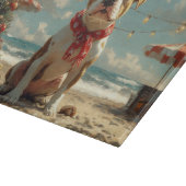 ピットブルドッグクリスマスヴィンテージビーチ カッティングボード (角)