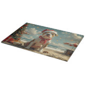 ピットブルドッグクリスマスヴィンテージビーチ カッティングボード (角)