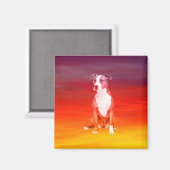 ピットブルドッグサイティングビーチ マグネット (正面/裏面)