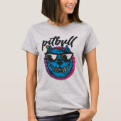 ピットブルドッグサングラスマンガ Tシャツ (正面)